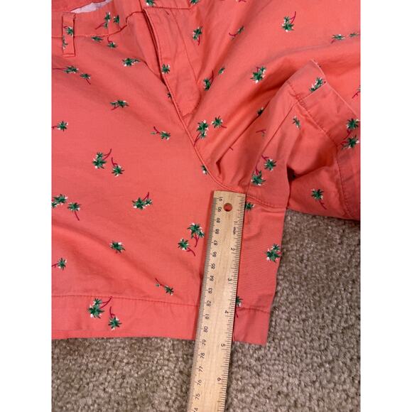 Old Navy Women's Coral Shorts With Palm Trees Size 10 Summer Tropical E388 - Picture 9 of 10